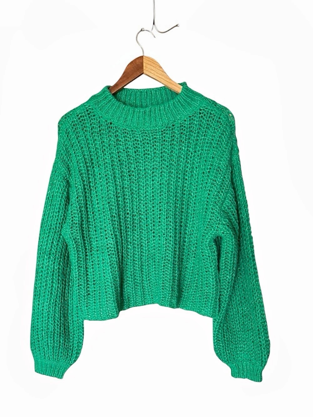 Saltwater Luxe Emerald Green Quinn Sweater Open Knit Chunky Size Large
